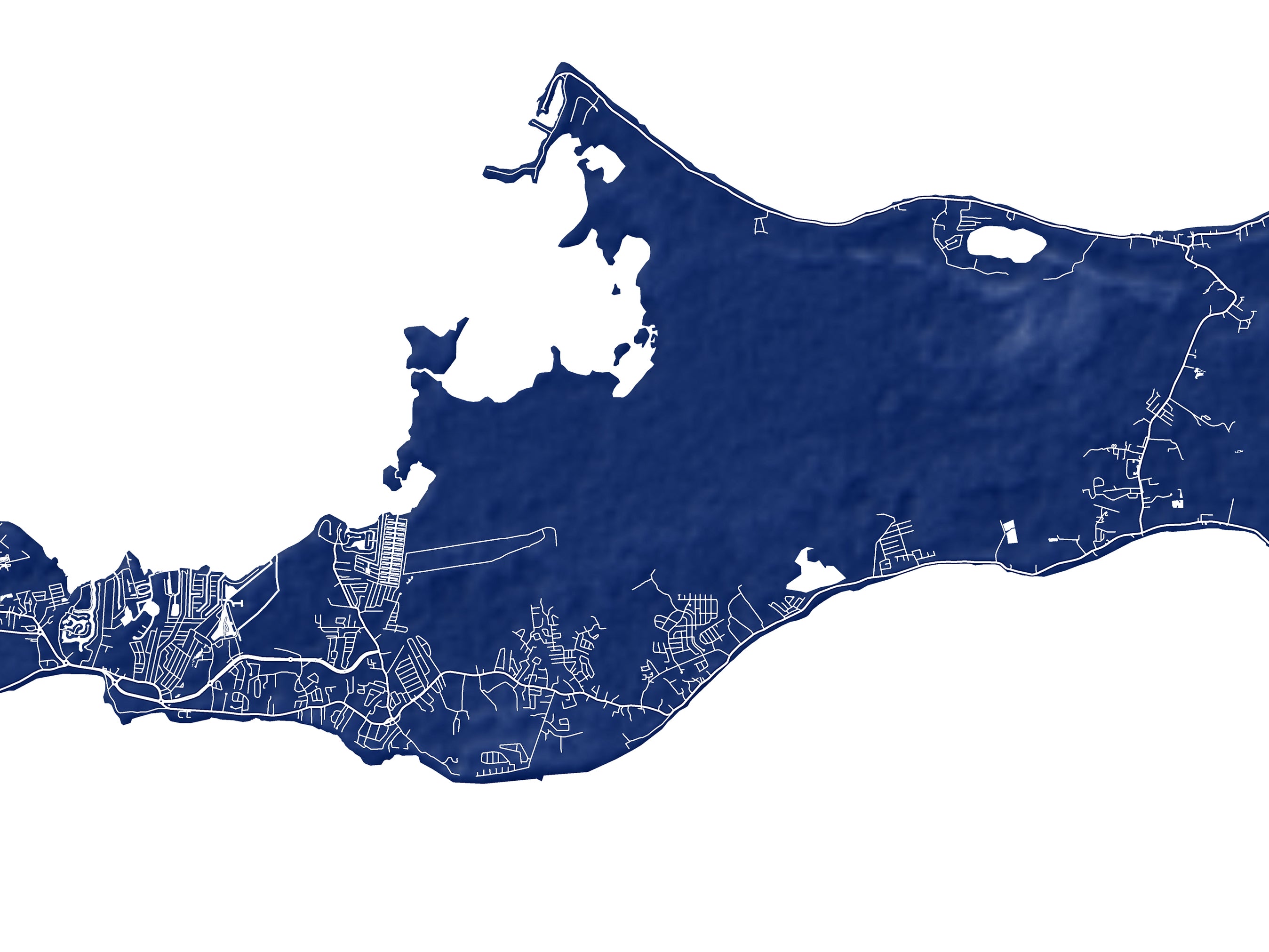 Grand Cayman Map Print - Map of Grand Cayman, Cayman Islands Wall Art ...