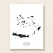 Map of Greek Islands with black ink on a white background