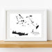 Framed map of Greek Islands on a white wall