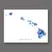 Geometric map of Hawaii on a white background with 'Hawaii' text below.