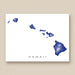 Map of Hawaii in blue on a white background