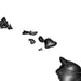 Black and white map of Hawaii on a white background