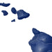 Topographic map of a coastal region with blue color scheme on a white background