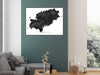 Ibiza, Spain map print with natural landscape and island streets designed by Maps As Art.