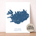Map of Iceland on a white background with a customizable subtitle.