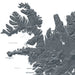 Topographic map of Iceland with mountain ranges and locations labeled.