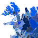 Map of Iceland with a blue geometric design close up.