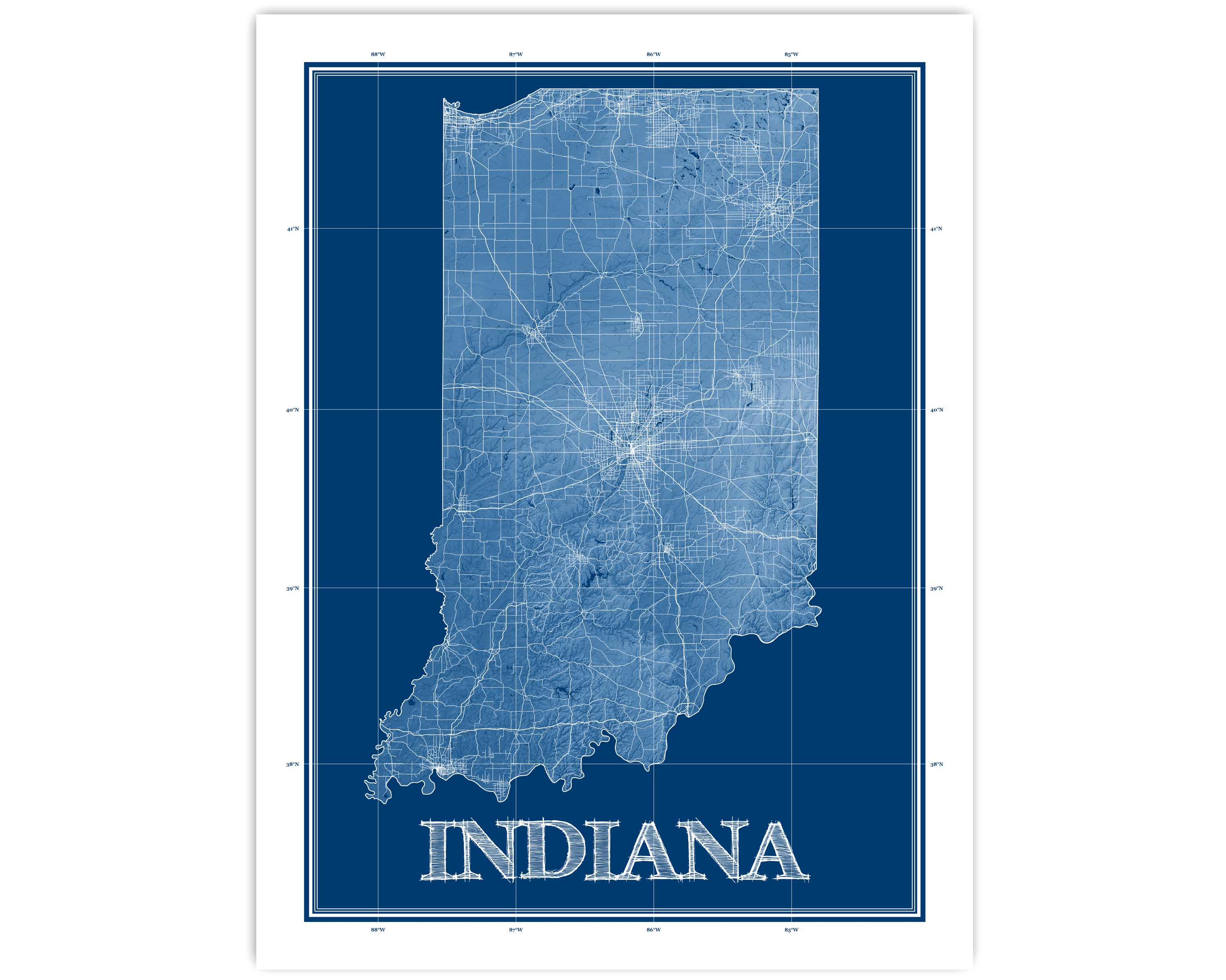 Indianamap Pretty Indiana State Map