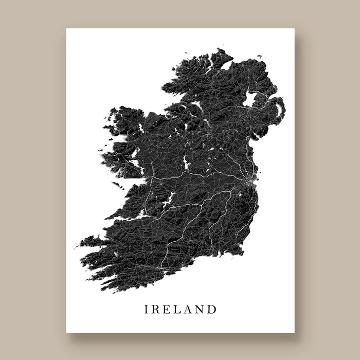 Map of Ireland on a white background with 'Ireland' text below.