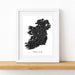 Framed map of Ireland on a white background