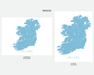 Two maps of Ireland displayed side by side with 'Breeze' branding.