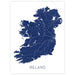 Map of Ireland in navy blue on a white background