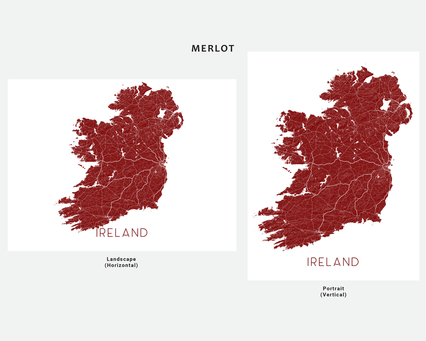 Two maps of Ireland in slate color with 'Slate' text above them on a white background.