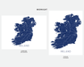 Two maps of Ireland displayed side by side with 'Midnight' text above them.