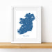 Framed map of Ireland on a white wall