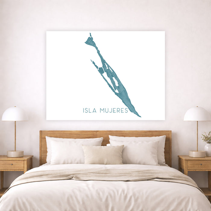 Isla Mujeres Mexico Map Print: Yucatan Wall Art Poster, Caribbean Island