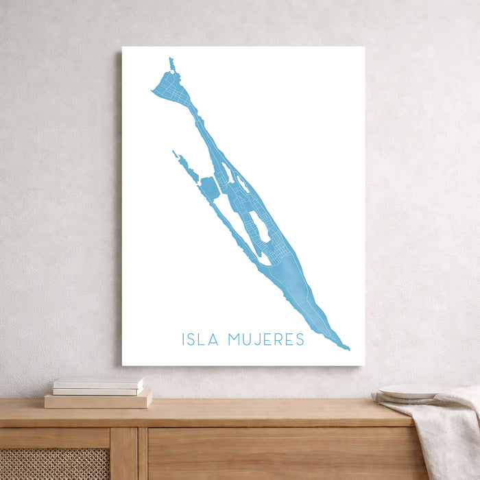 Isla Mujeres Mexico Map Print: Yucatan Wall Art Poster, Caribbean Island