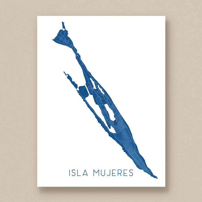 Isla Mujeres Mexico Map Print: Yucatan Wall Art Poster, Caribbean Island