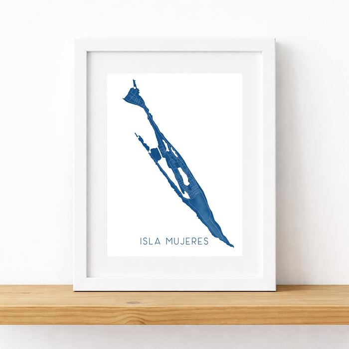 Isla Mujeres Mexico Map Print: Yucatan Wall Art Poster, Caribbean Island
