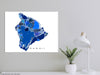 Island of Hawaii map print in a blue shapes design by Maps As Art.