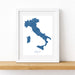 Framed map of Italy on a white background