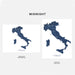 Two map designs of Italy labeled 'Landscape (Horizontal)' and 'Portrait (Vertical)' on a white background.