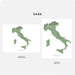 Two maps of Italy in green on white backgrounds with 'SAGE' branding.