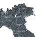 Map of Italy with major cities labeled on a white background
