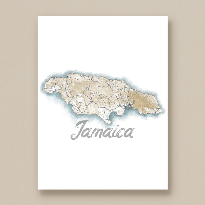 Map of Jamaica on a white background