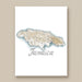 Map of Jamaica on a white background