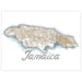 Map of Jamaica with a light brown color scheme on a white background
