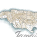 Map of Jamaica with a watercolor border