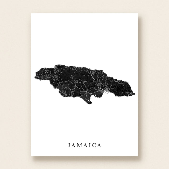 Map of Jamaica on a white background