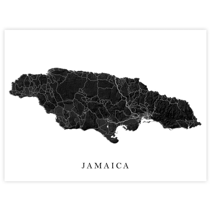 Jamaica map on a white background