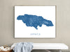 Jamaica map print in Turquoise by Maps As Art.