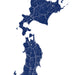 Map of a region in blue on a white background