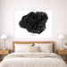 Black Kauai art print on a wall above a bed in a bedroom setting
