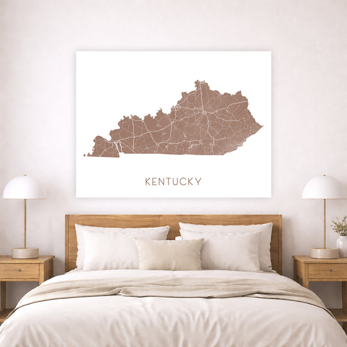 Kentucky State Map Print: Topographic KY Wall Art Poster