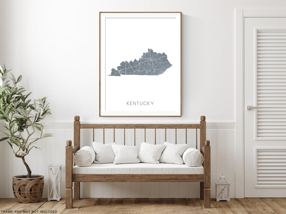 Kentucky state map print in Vintage by Maps As Art.
