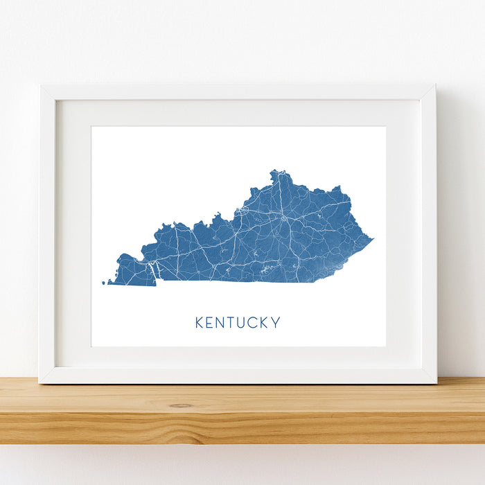 Kentucky State Map Print: Topographic KY Wall Art Poster