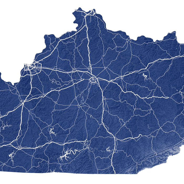 Kentucky State Map Print: Topographic KY Wall Art Poster
