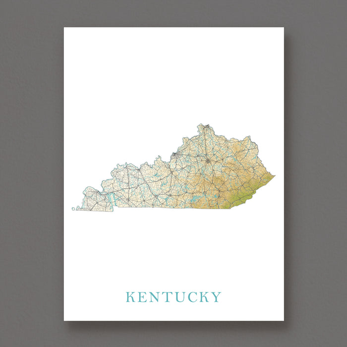 Map of Kentucky on a white background with 'Kentucky' text below.