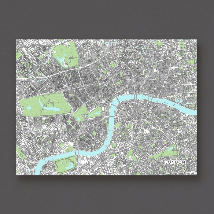 London Map Print: City of London England UK Street Wall Art Poster with Buildings