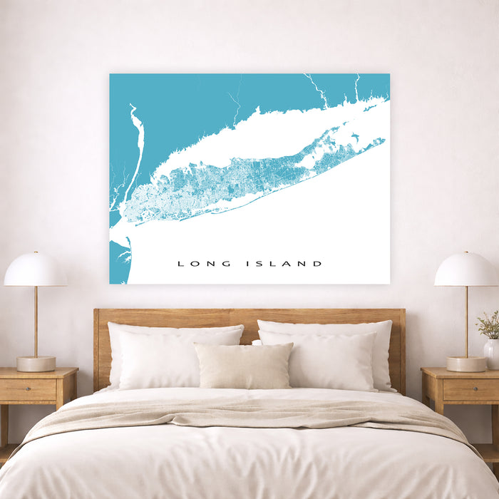 Long Island New York Map Print: City Street Wall Art Poster, the Hamptons