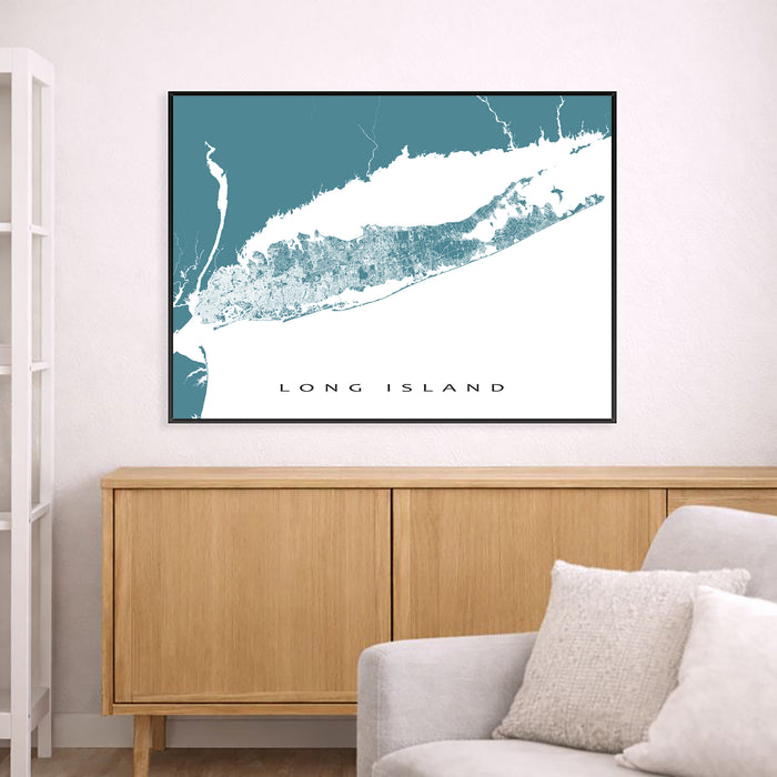 Long Island New York Map Print: City Street Wall Art Poster, the Hamptons