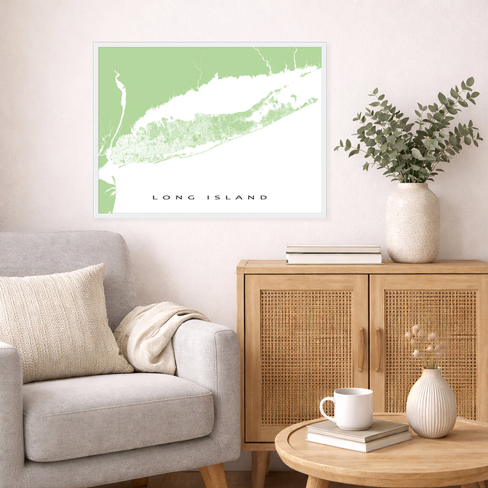 Long Island New York Map Print: City Street Wall Art Poster, the Hamptons