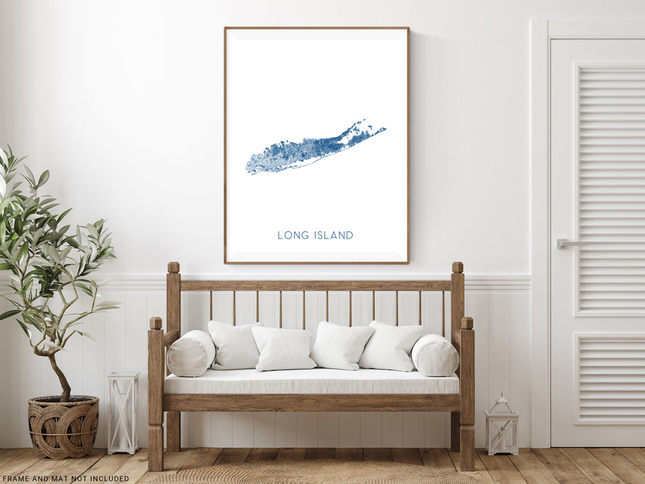 Long Island, New York map print in Breeze by Maps As Art.