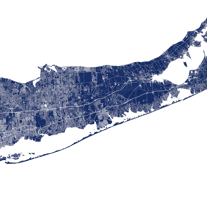 Map of a coastal area with grid lines and white borders