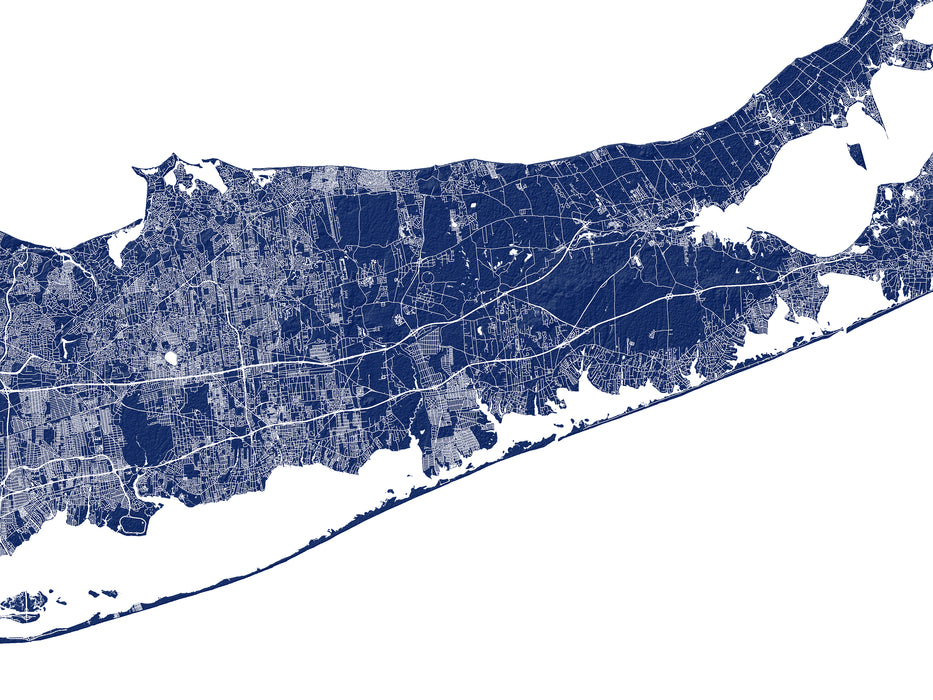 Long Island Map Print Poster, Map of Long Island New York Wall Art Maps, NY Queens Brooklyn Hamptons