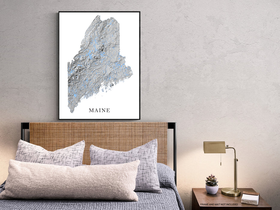 Maine state map print by Maps As Art.